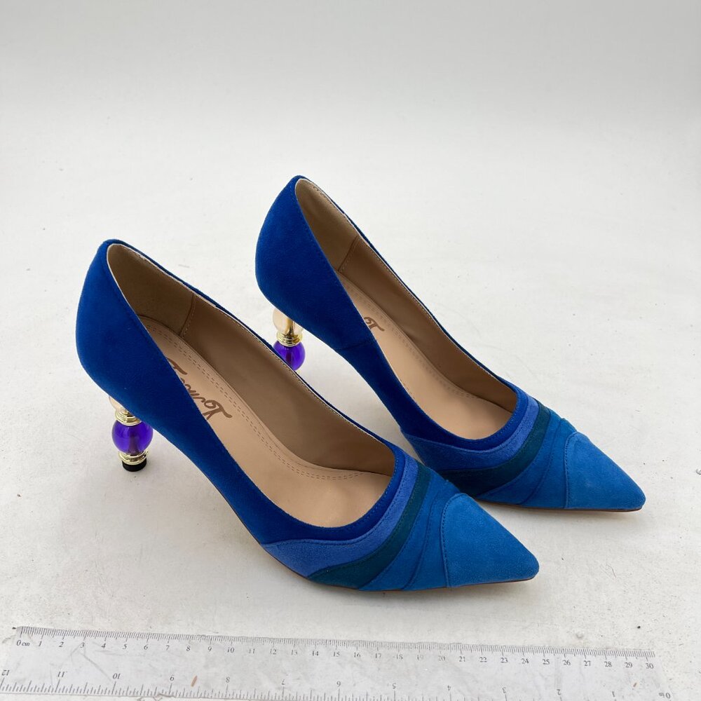 Fowt Blue Gradient Wave Pattern Pointed Toe Party… - image 3